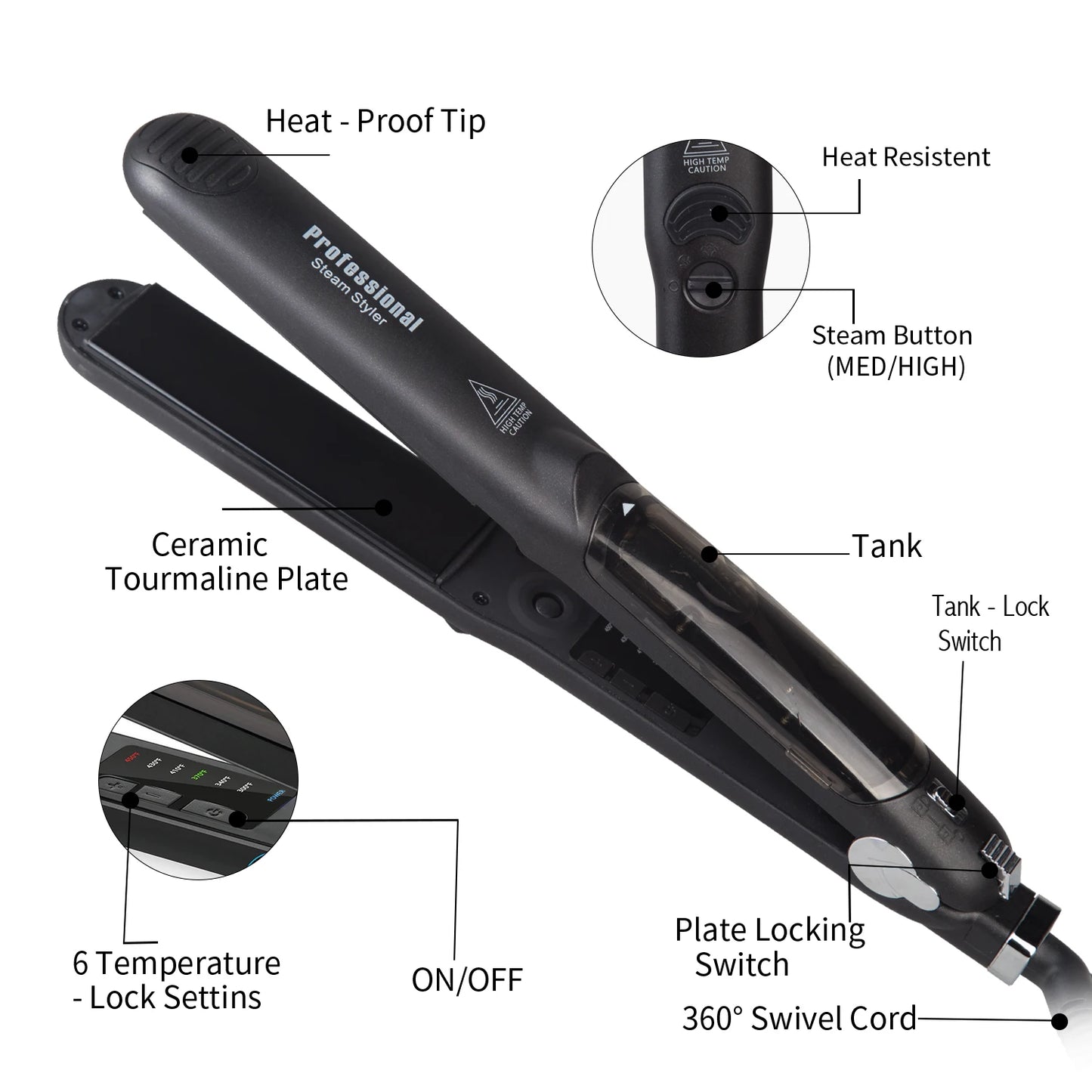 Salon Professional Steam Hair Straightener