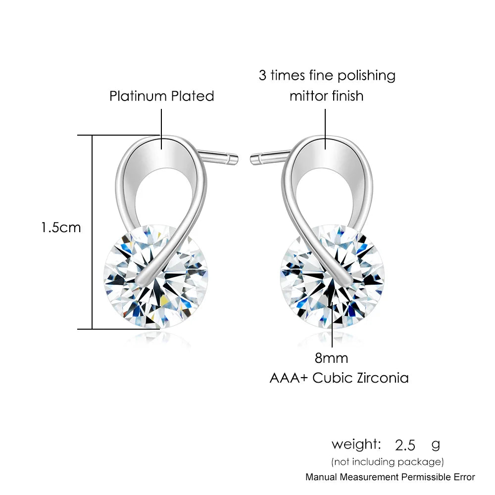 Rose Gold & Silver Simple Stud Earrings