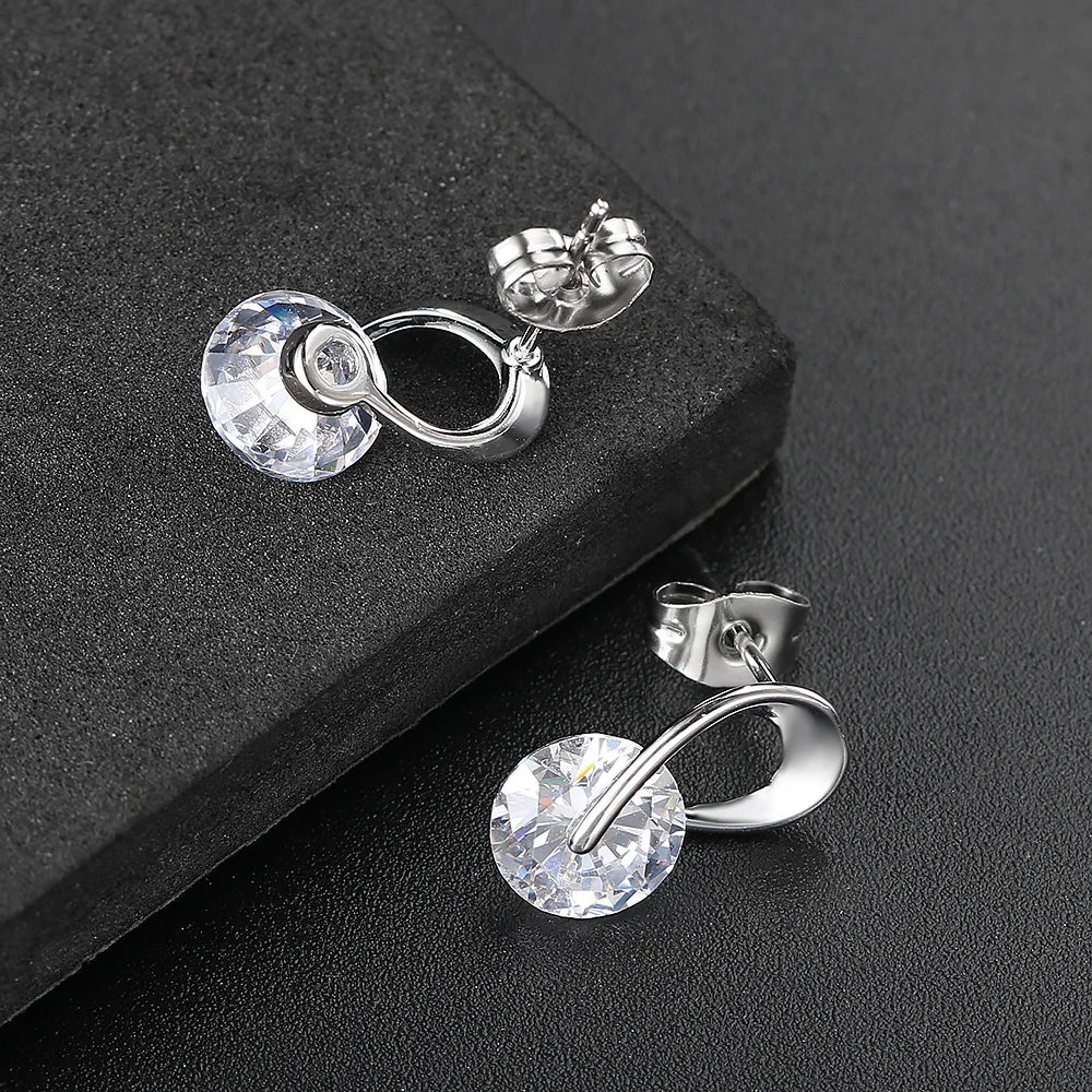 Rose Gold & Silver Simple Stud Earrings